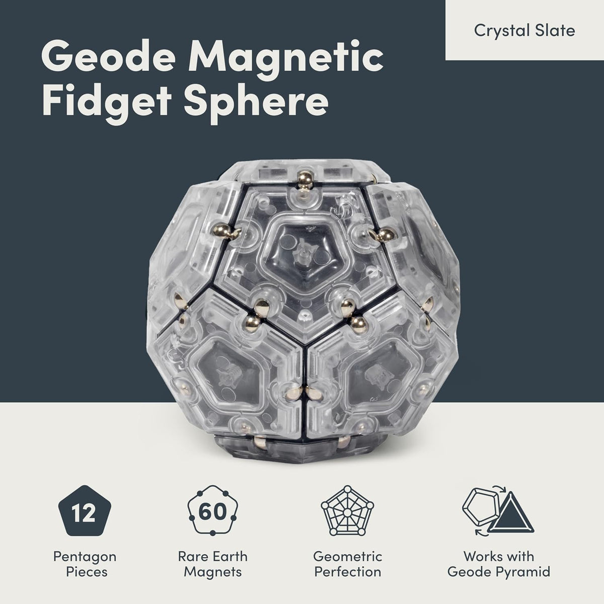 Geode Magnetic Sensory Sphere, Stress Relief Tool, Executive Desk Toy