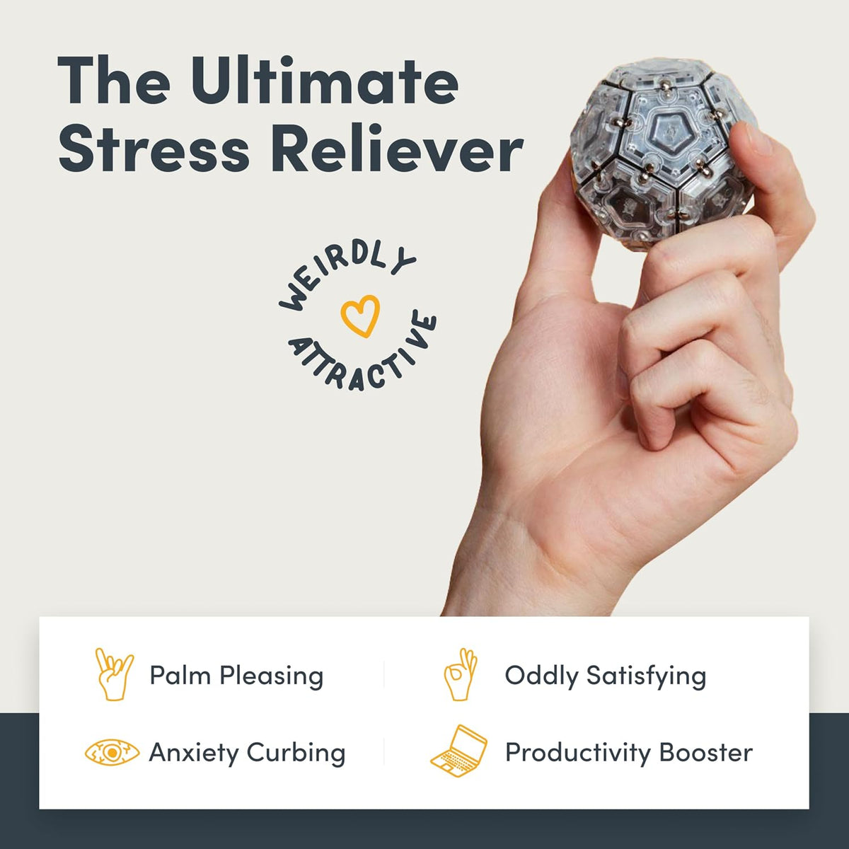 Geode Magnetic Sensory Sphere, Stress Relief Tool, Executive Desk Toy