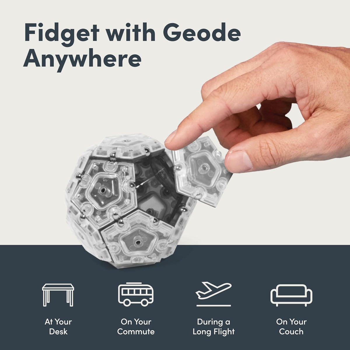 Geode Magnetic Sensory Sphere, Stress Relief Tool, Executive Desk Toy